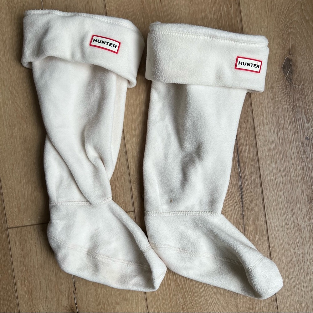 Hunter tall boot liner / socks large - cream